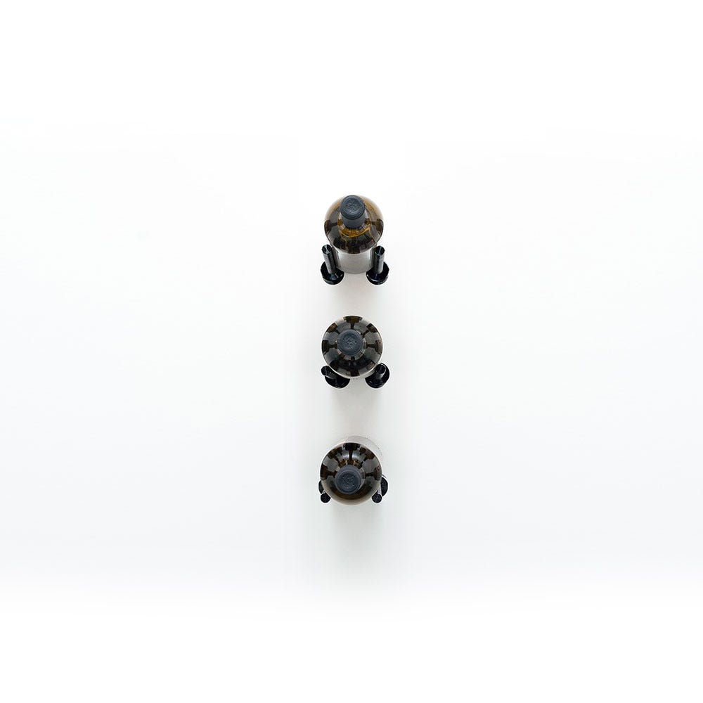 Vino Rails 3 Bottle Wine Rack - Space Saving 3x1 Grid Design for Kitchen, Bar & Dining Room Storage