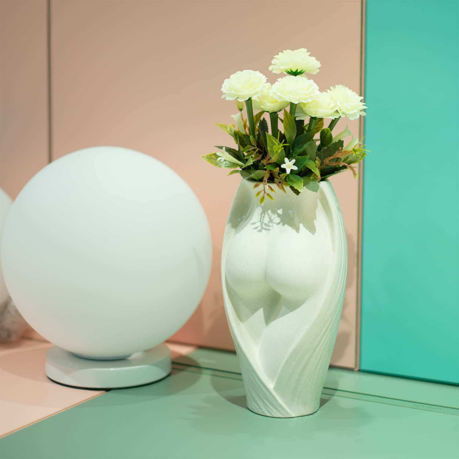 White Ceramic Female Body Vase - 10.24 Inch Tall Decorative Flower Vase for Home Decor, Unique Planter for Succulents & Floral Arrangements - Perfect for Living Room, Bedroom & Wedding Centerpieces