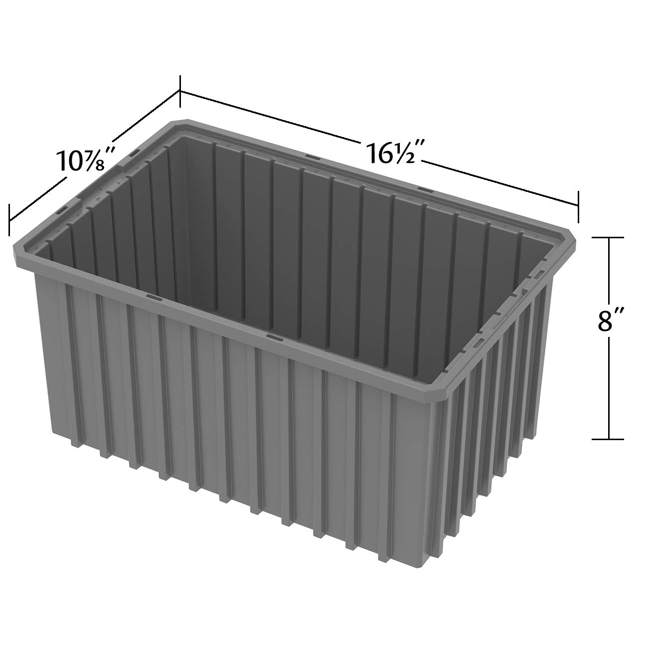Akro-Mils 33168 Stackable Plastic Storage Bins with Dividers - 6 Pack Red Modular Organizer Box (16.5