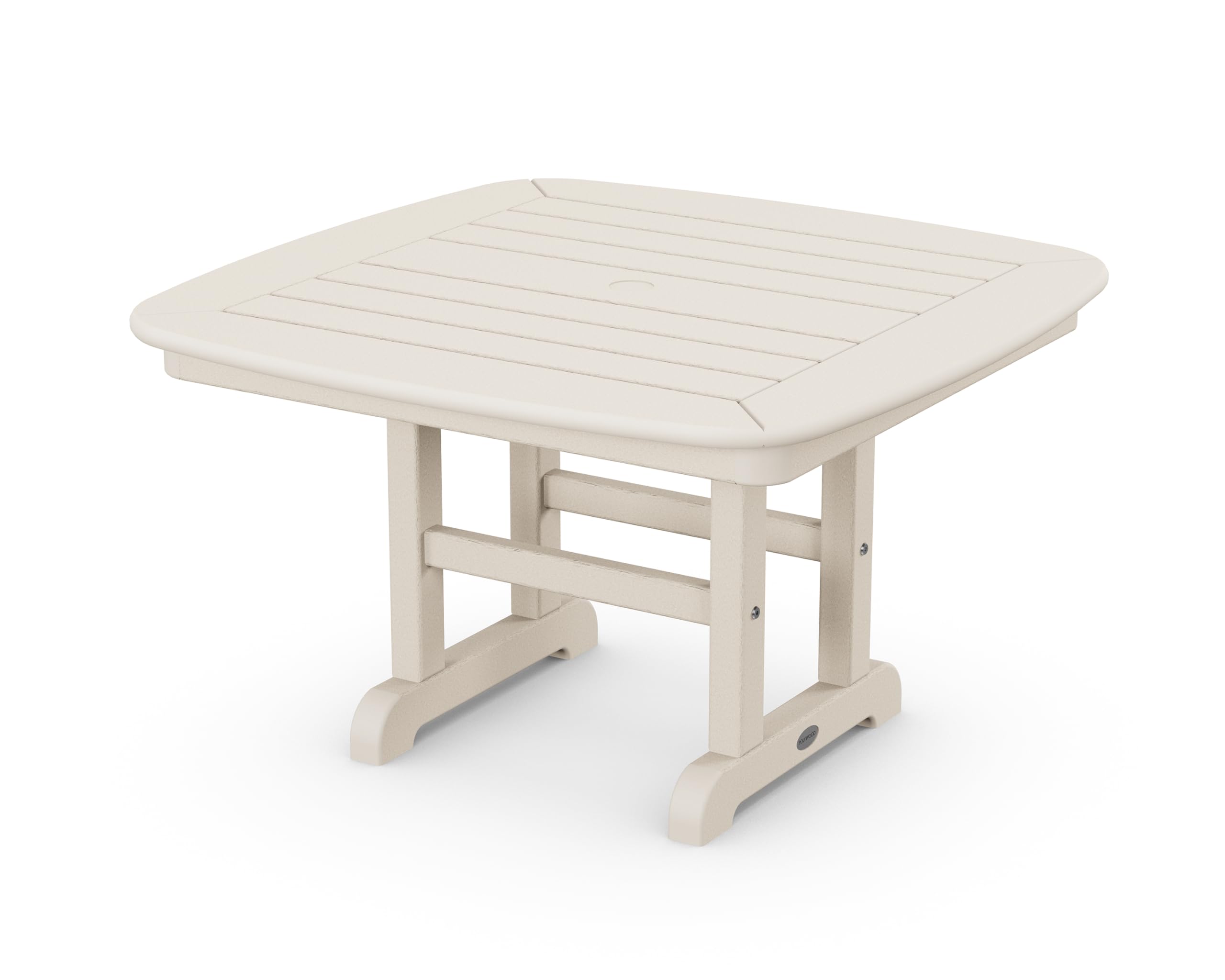 POLYWOOD® Nautical Style Outdoor Coffee Table - Weather-Resistant Sand Color - Perfect for Patio, Deck, Poolside & Beach House Decor