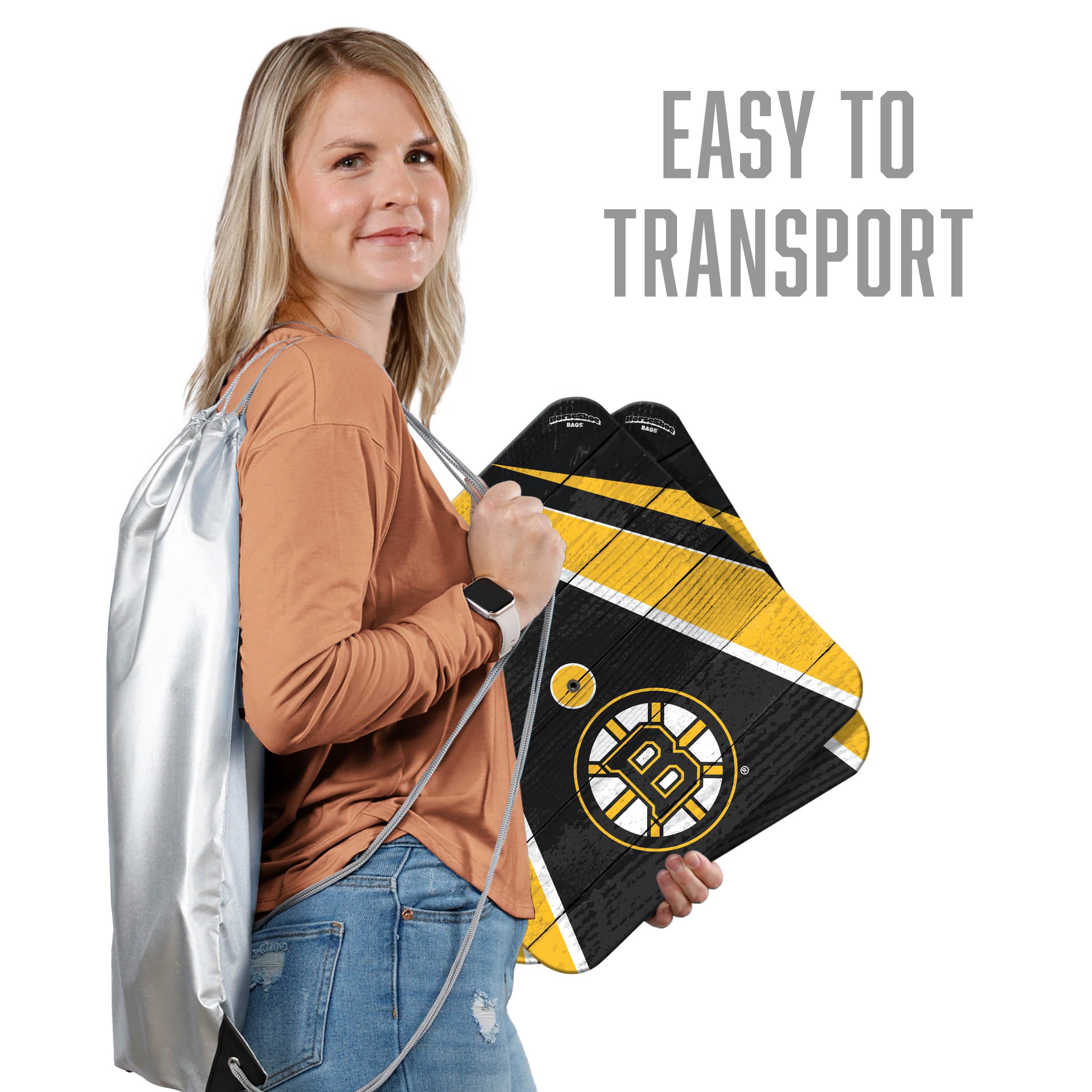 YouTheFan NHL Boston Bruins Horseshoe Bags - Officially Licensed Game Day Tote for Hockey Fans - Perfect for Stadium, Tailgating & Sports Events