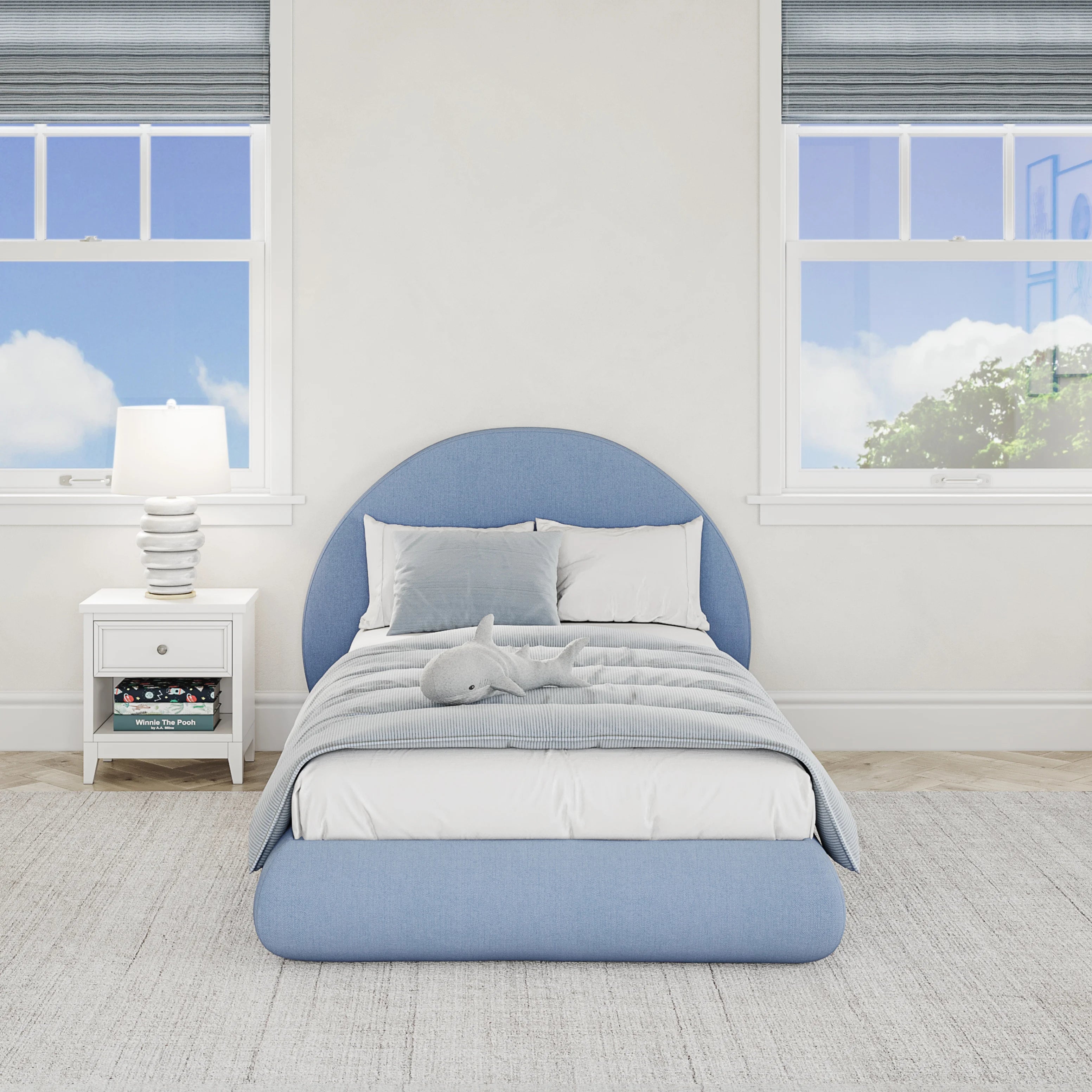 Kids Luna Bed Set - Twin/Full/Queen Size Wooden Bed Frame with Headboard | Modern & Stylish Bedroom Furniture for Girls & Boys | Perfect for Kids' Rooms, Guest Rooms & Dorm Decor