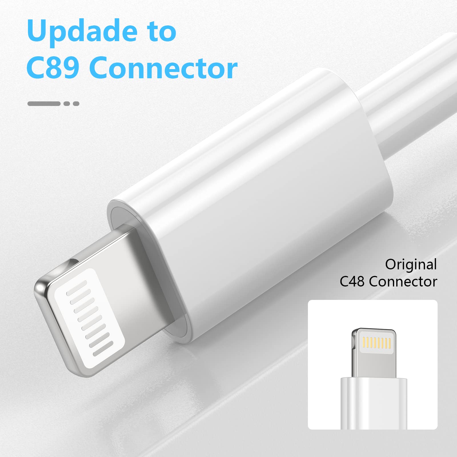 4-Pack Apple MFi Certified USB C to Lightning Cable 6ft - Fast Charging Cord for iPhone 13/12/11/X/8/7 & iPad - Perfect for Home, Office, Car and Travel Charging