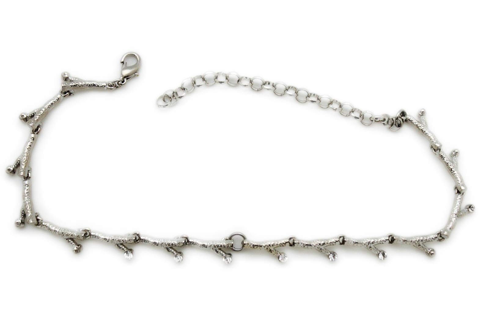 Trendy Western Boot Chain Bracelet for Women - Silver Bling Shoe Charm Anklet with Tree Branch Pendant | Perfect for Cowgirl Outfits, Country Concerts & Boho Fashion Accessories
