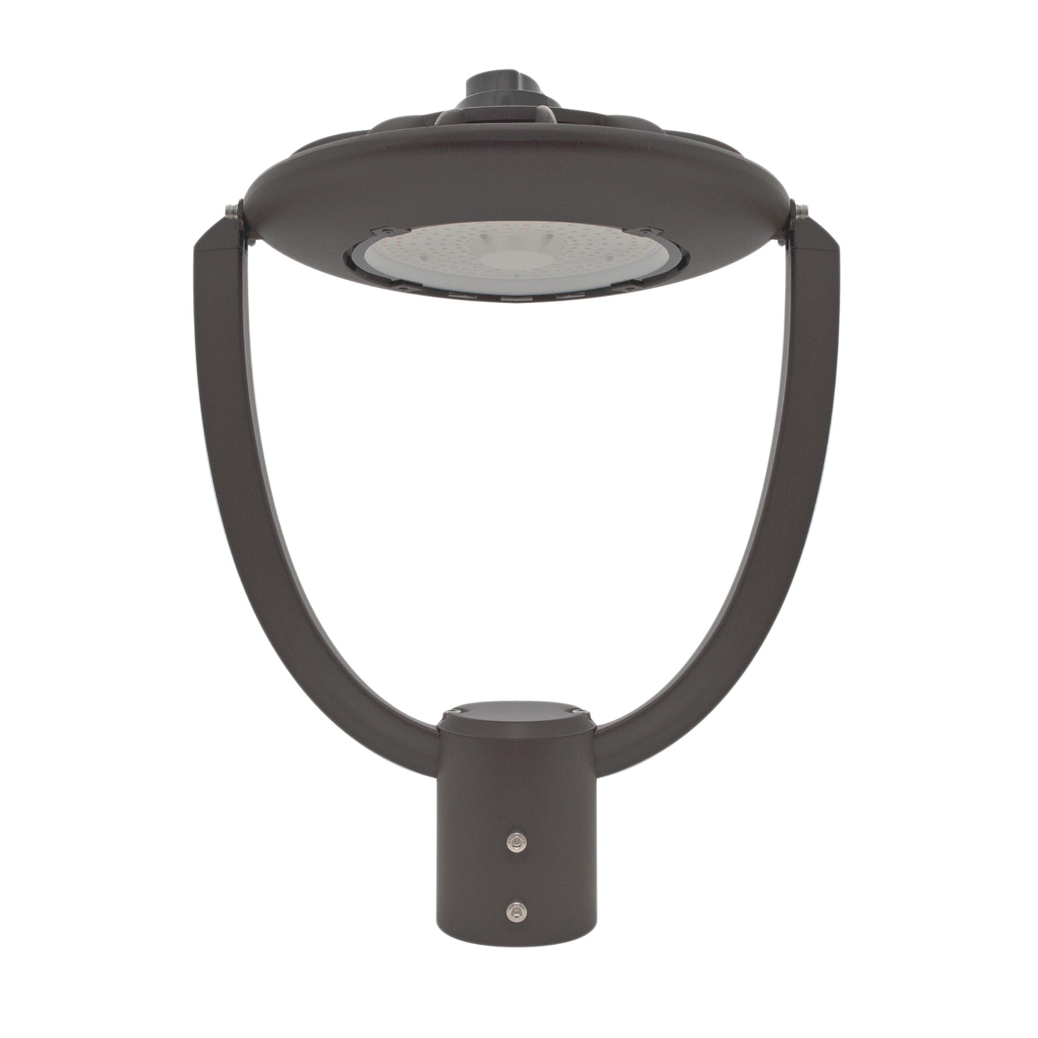 75W LED Post Top Light with Selectable Color Temperature - Brown Outdoor Light Fixture with Shorting Cap for Garden, Pathway, and Driveway Lighting