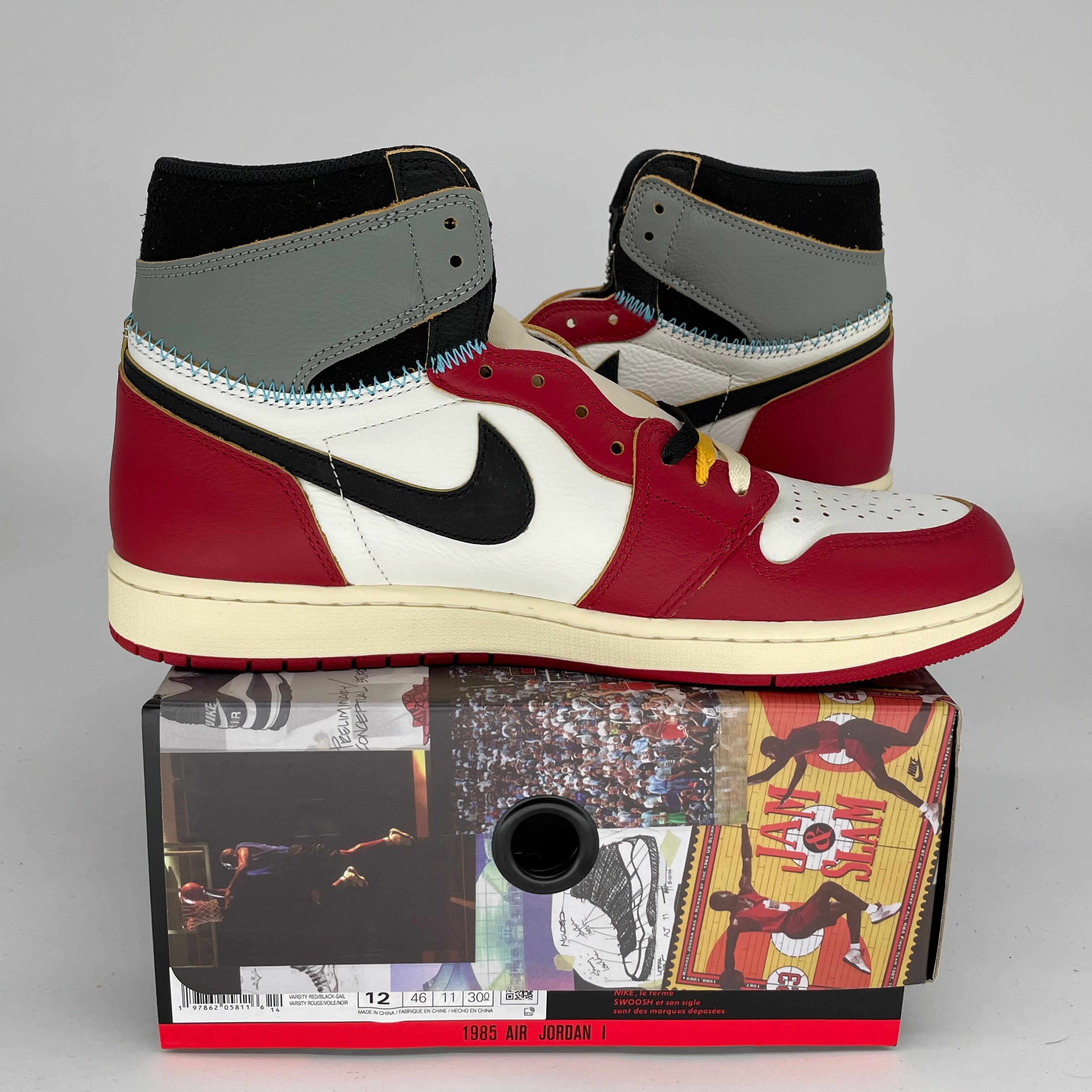 Air Jordan 1 Union LA Chicago Shadow Men's Sneakers Size 12 - HV8563-600 | Retro Basketball Shoes for Streetwear & Casual Outfits