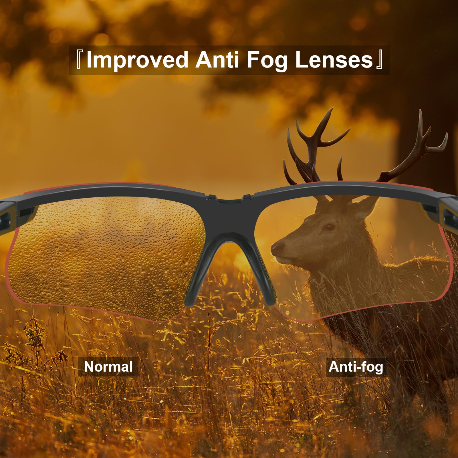 Anti-Fog Shooting Safety Glasses - Tactical Ballistic Eye Protection for Men & Women - Perfect for Hunting, Gun Range & Outdoor Sports