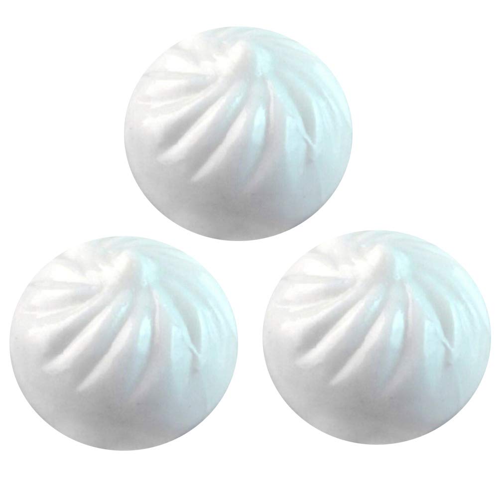 TOYANDONA 3pcs Cute Squeeze Stress Relief Toys - Funny Baozi Shaped Fake Food Kitchen Play Set, Water Slow Rising Sensory Toys for Kids Party Favors, Birthday Gifts & Classroom Rewards (White) - Perfect for Stress Relief, Sensory Play and Children's Educational Activities