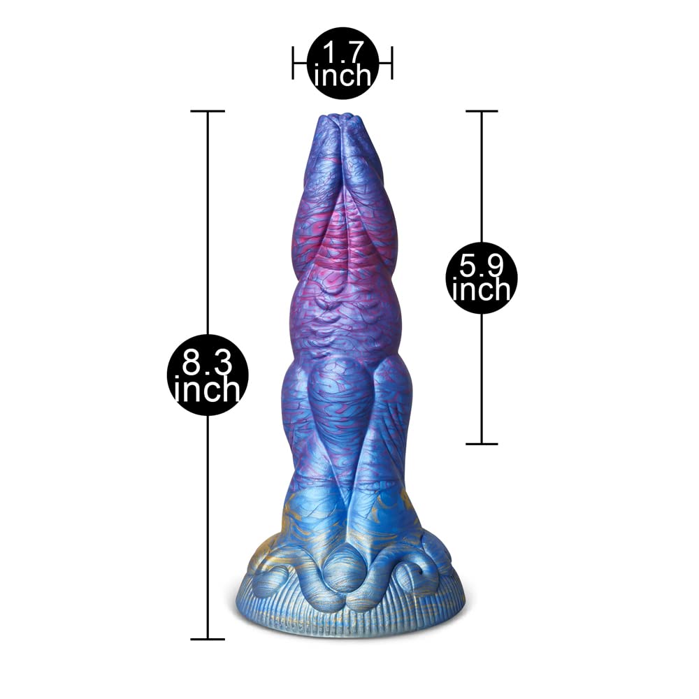 Premium Liquid Silicone Alien/Dragon Dildo with Strong Suction Cup - Realistic Textured Adult Sex Toy for Women & Men - Perfect for Solo Play, Couples Fantasy & BDSM Exploration