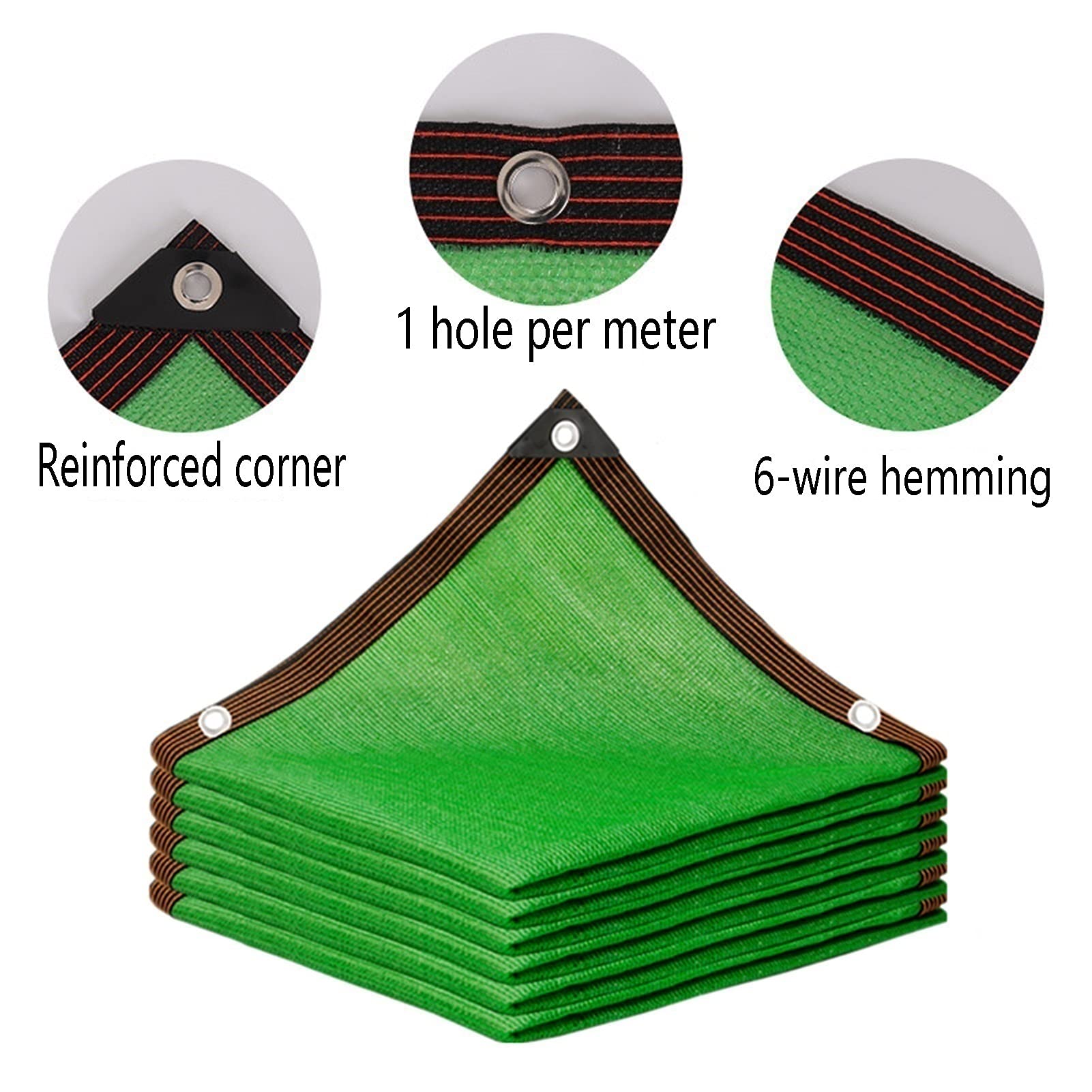 Premium Rectangle Sun Shade Sail 3x8m - UV Protection Outdoor Canopy for Garden, Patio, Car & Greenhouse - Durable Sunblock Shade Cloth (Green) - Perfect for Backyard, Poolside & Plant Shelter