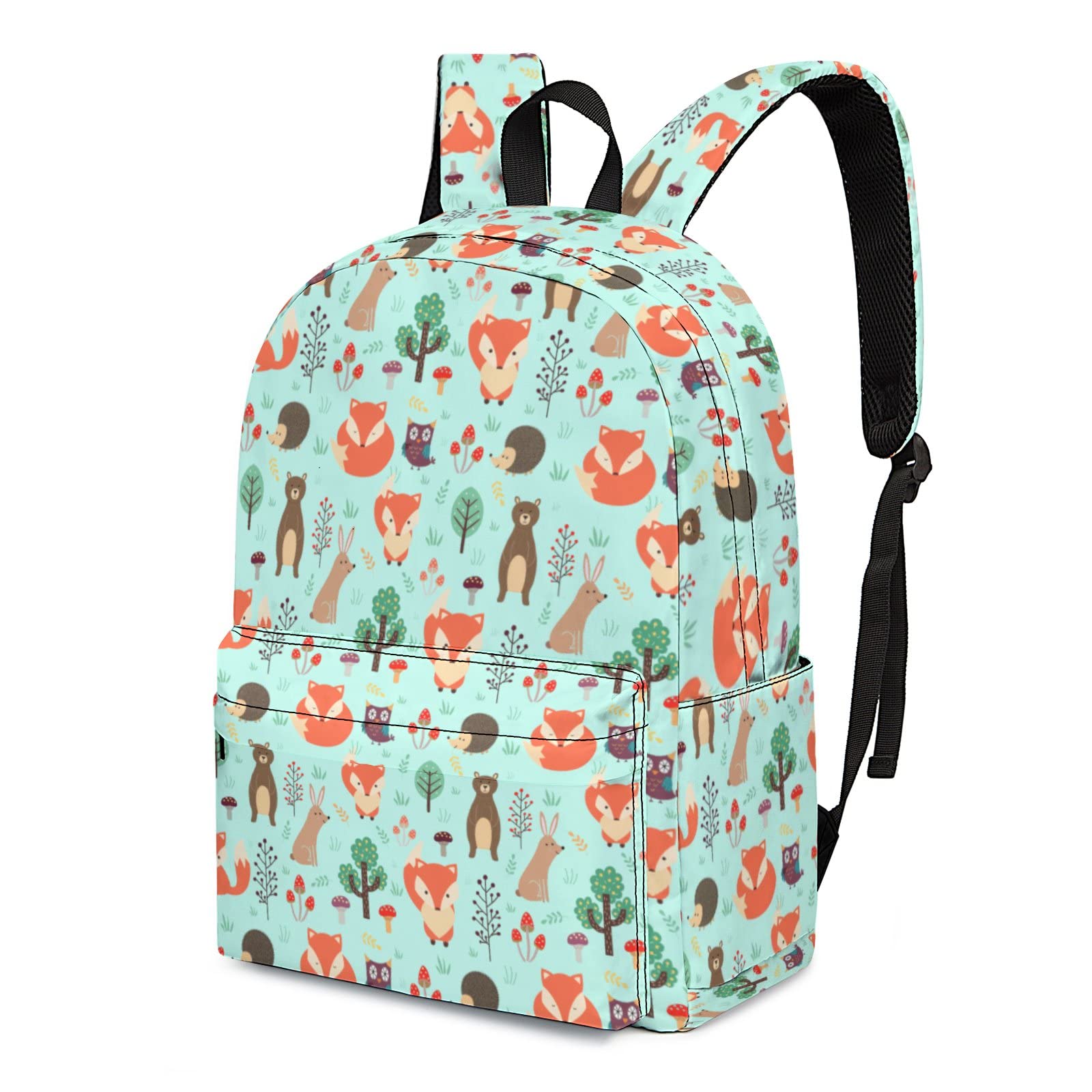 Lightweight Cute Fox Print College Backpack - Durable Laptop Bookbag for Students, Boys & Girls - Adjustable Strap Casual Daypack & Stylish Women's Purse - Perfect for School, Work, Travel & Outdoor Adventures