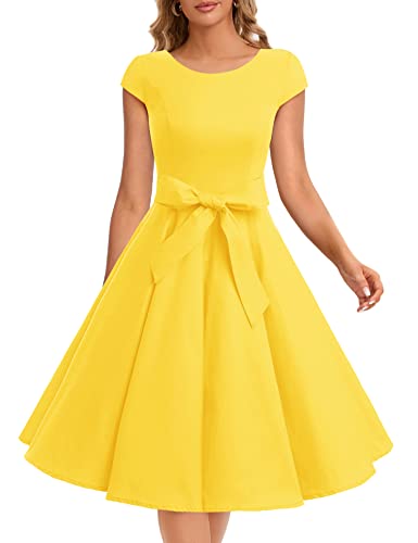 Vintage 1950s Retro Rockabilly Prom Dresses for Women - Cap Sleeve Rockabilly Swing Dress | Perfect for Themed Parties, Vintage Weddings & Pinup Photo Shoots