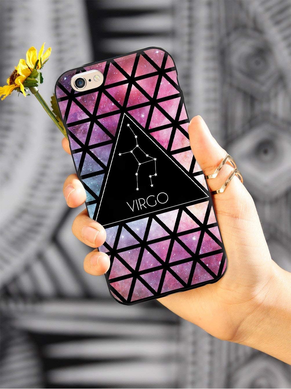 Inspired Cases - Protective iPhone 8 Case with 3D Textured Design - Zodiac Constellation Virgo Cover - Shockproof & Slim Fit for Apple iPhone 8 - Perfect for Daily Use, Work, and Travel