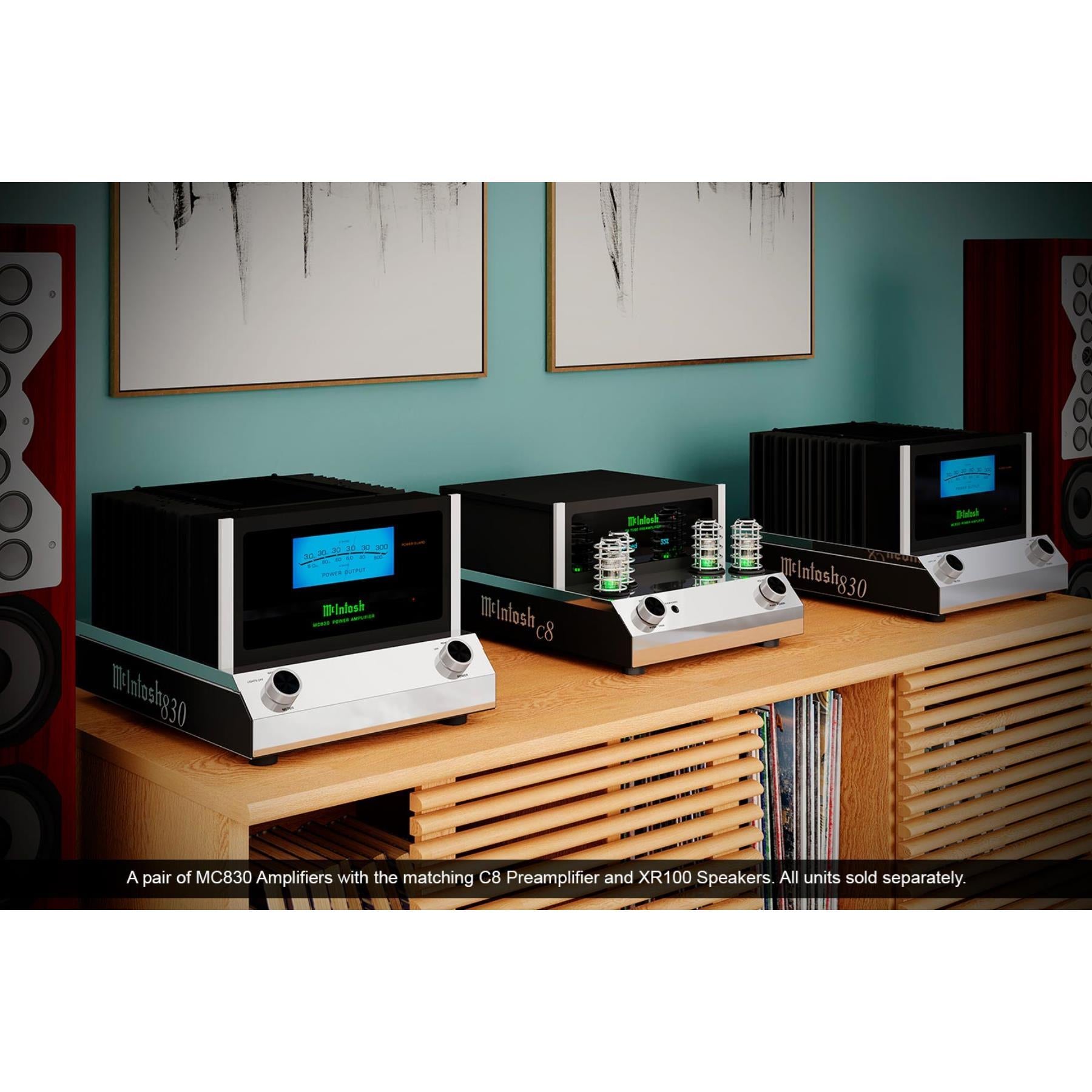 McIntosh MC830 High-Performance 1 Channel Solid State Power Amplifier - Professional Audio & Home Theater Sound System Enhancement