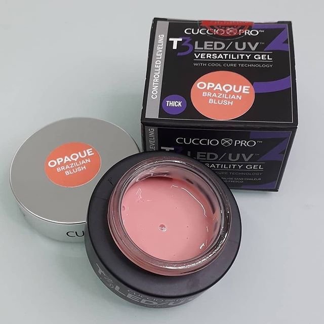 CUCCIO T3 LED/UV Controlled Levelling Gel - Brazilian Blush 1 oz (16006 LED) for Professional Nail Salon & At-Home Manicures