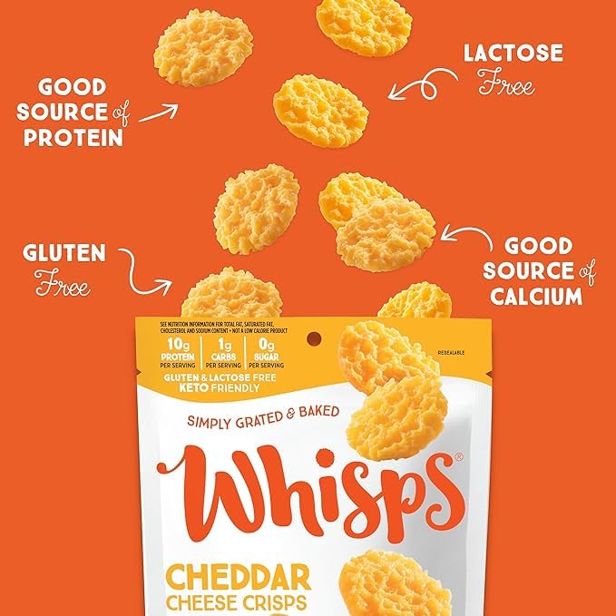 Whisps Cheese Crisps Variety Pack - High Protein, Low Carb, Keto, Gluten Free Snacks | Parmesan, Asiago & Cheddar Flavored Protein Chips (3 Pack, 2.12 Oz Each) | Perfect for Keto Diet, Weight Loss & Healthy On-the-Go Snacking