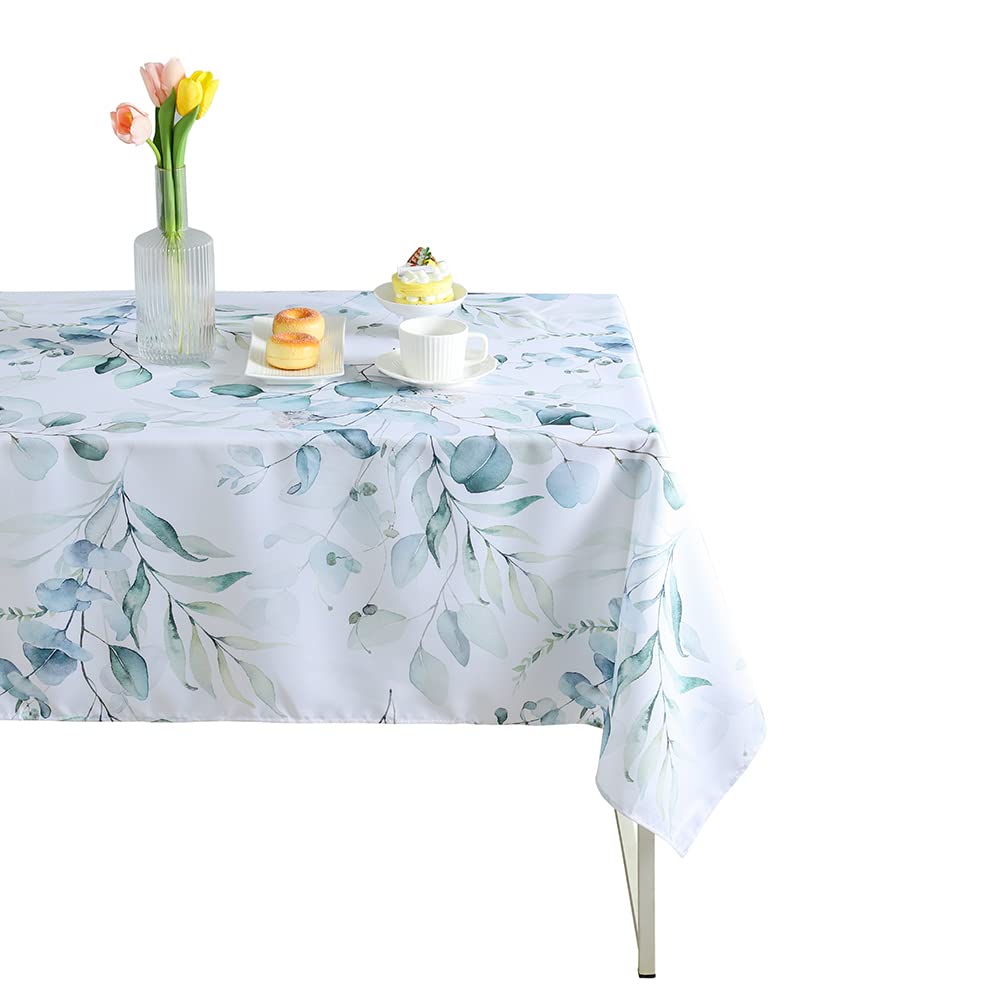 Stain & Wrinkle Resistant Polyester Tablecloth - Indoor/Outdoor Waterproof Dining Table Cover for Kitchen, Party, Buffet, Picnic - Easy to Clean Decorative Tablecloth for Home & Restaurant Use