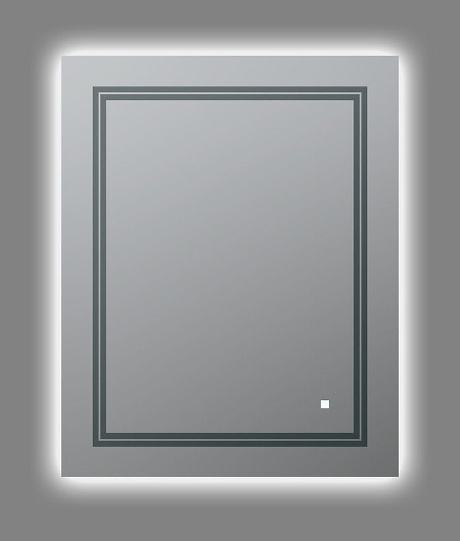 Aquadom SOHO 24x30 Inch LED Lighted Bathroom Mirror with Anti-Fog, Dimmable Touch Control - Perfect for Modern Vanity, Makeup, and Shaving Lighting