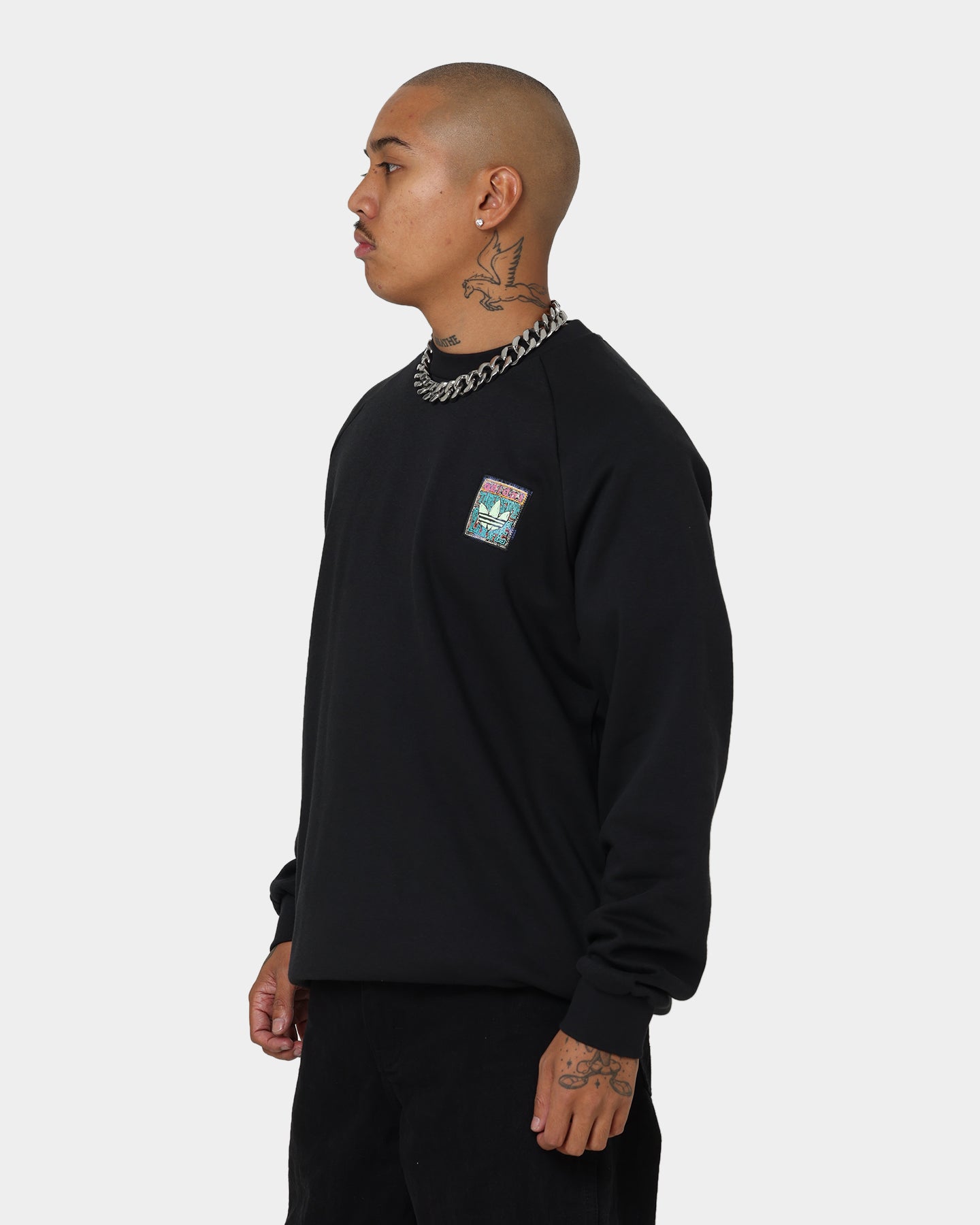 Adidas Originals Men's Black Sweatshirt - Comfortable Casual Pullover for Streetwear, Gym, and Everyday Wear