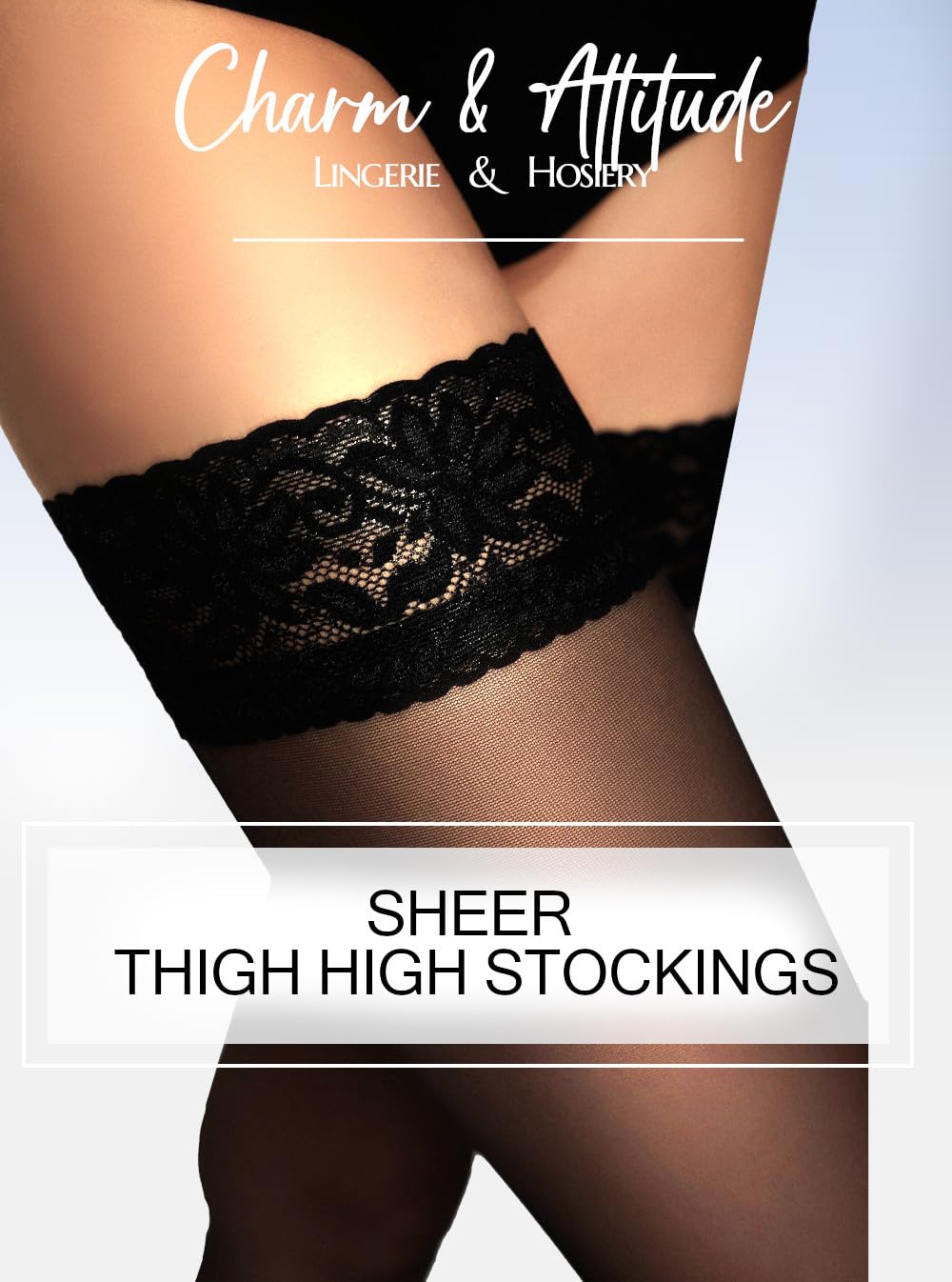 Sexy Thigh High Stockings for Women - Sheer Pantyhose with Lace Trim | Perfect for Date Night, Cosplay & Special Occasions