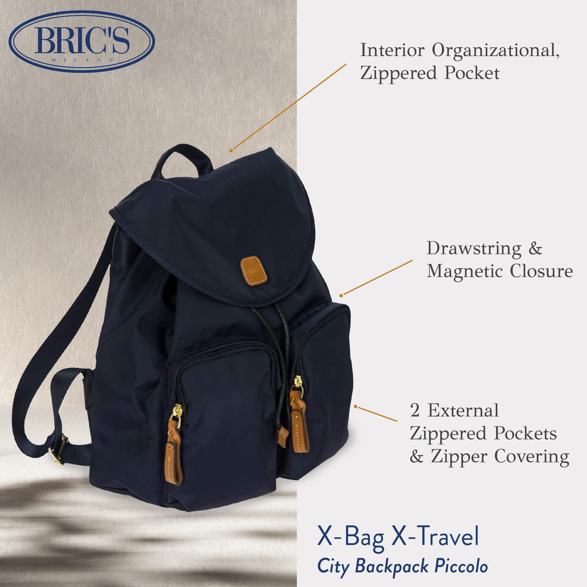 Bric's X-Travel Piccolo 10-Inch City Backpack - Stylish Olive Unisex Travel Backpack for Women & Men - Perfect for Commuting, Work & Weekend Getaways