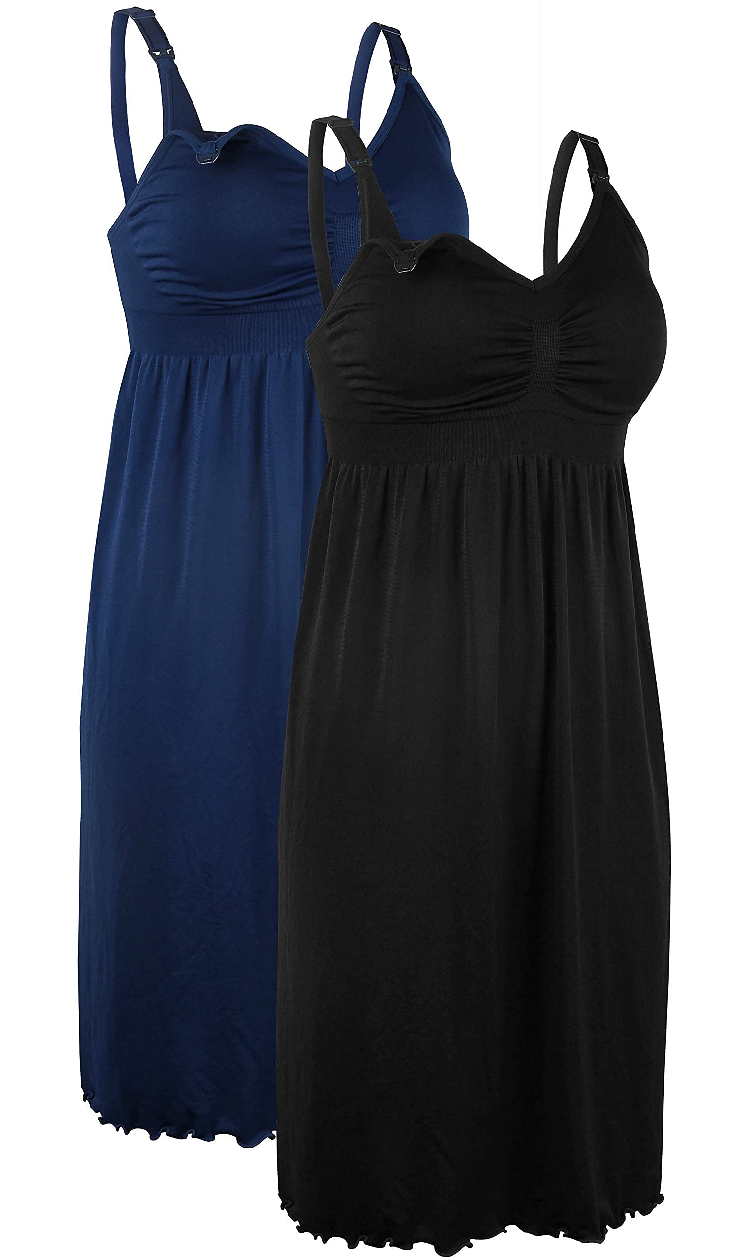 iLoveSIA Women's Seamless Maternity Nursing Dress with Built-in Bra - Soft Breastfeeding Nightgown, Adjustable Straps & Comfort Fit (Sizes S-3XL) | Perfect for Pregnancy, Postpartum & Nursing at Home or Hospital