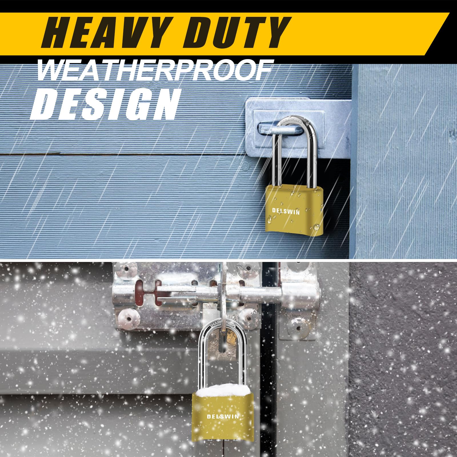 Durable 4-Digit Combination Padlock - Weatherproof Outdoor Lock with 2.5