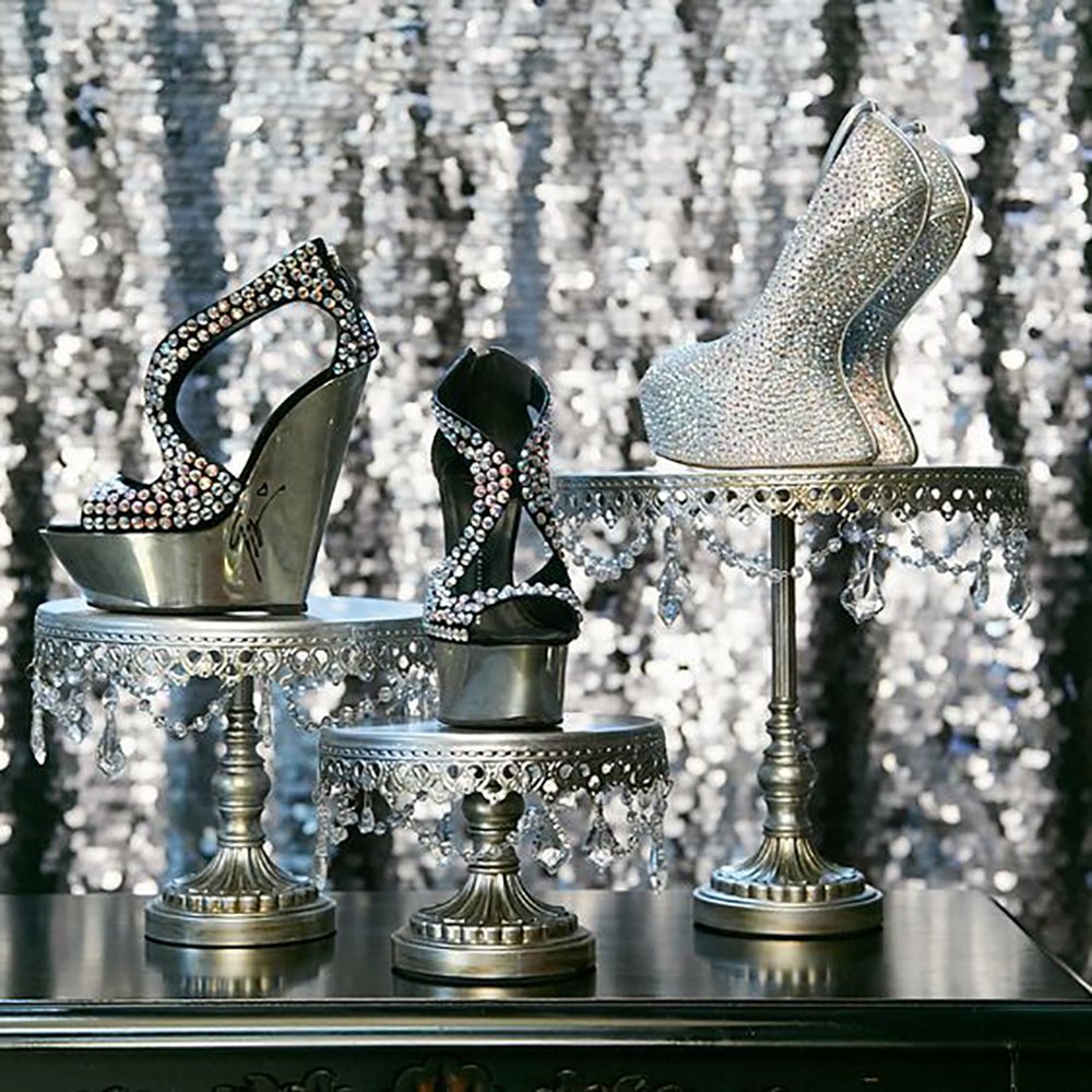 Luxury Chandelier Round Cake Stand Set of 3 - Elegant Dessert Display for Weddings, Parties & Home Decor
