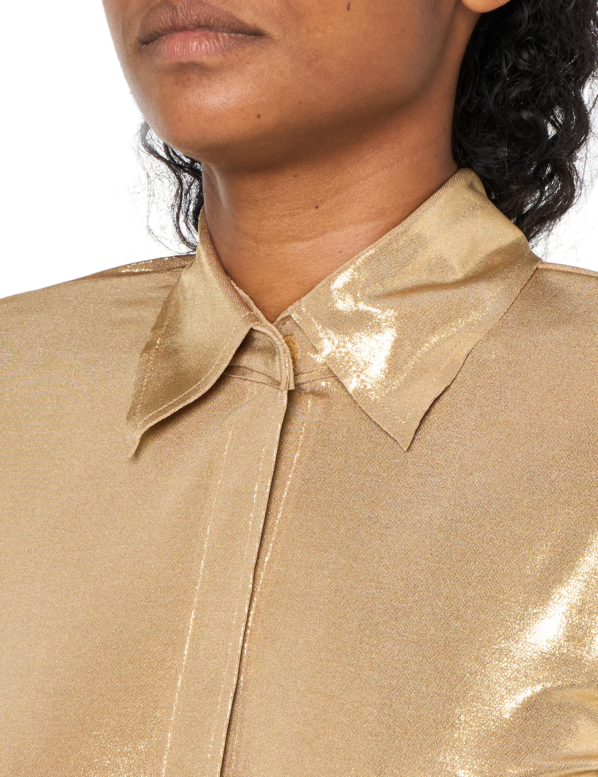 Norma Kamali Women's NK Shirt with Collar Stand - Stylish Casual & Office Wear for Women | Perfect for Work, Dates & Everyday Outfits