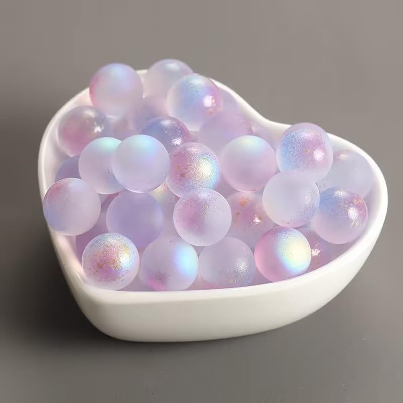 20pcs Purple Glow in the Dark Glass Marbles - 12mm Luminous Glass Balls for Vase Filler, Fish Tank Decor, DIY Jewelry Making, Home Decoration & Aquarium Thematic Ornaments - Perfect for Party Favors, Wedding Centerpieces and Kids Sensory Play
