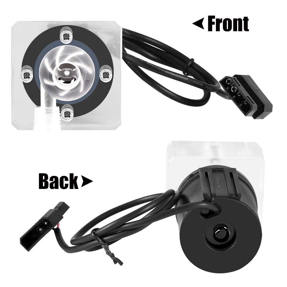High-Performance G1/4 Thread Silent CPU Water Cooling System with Large 4-Pin Connector - Efficient Computer Liquid Cooling Pump for Gaming PCs, Workstations, and Overclocking Rigs