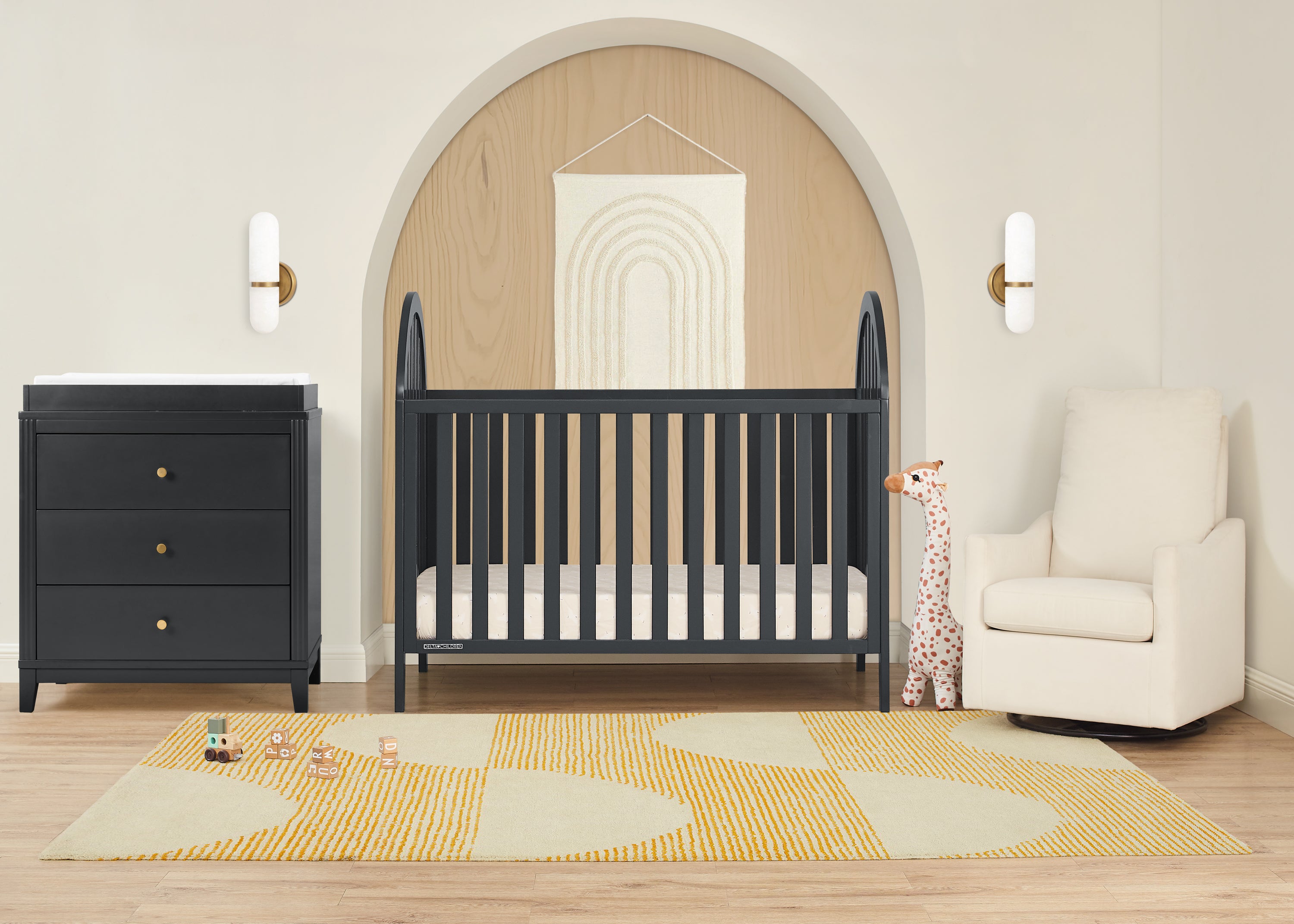 Milano 4-in-1 Convertible Baby Crib - Toddler Bed, Daybed & Full-Size Bed - Nursery Furniture for Boys & Girls - Perfect for Newborn to Teen Years