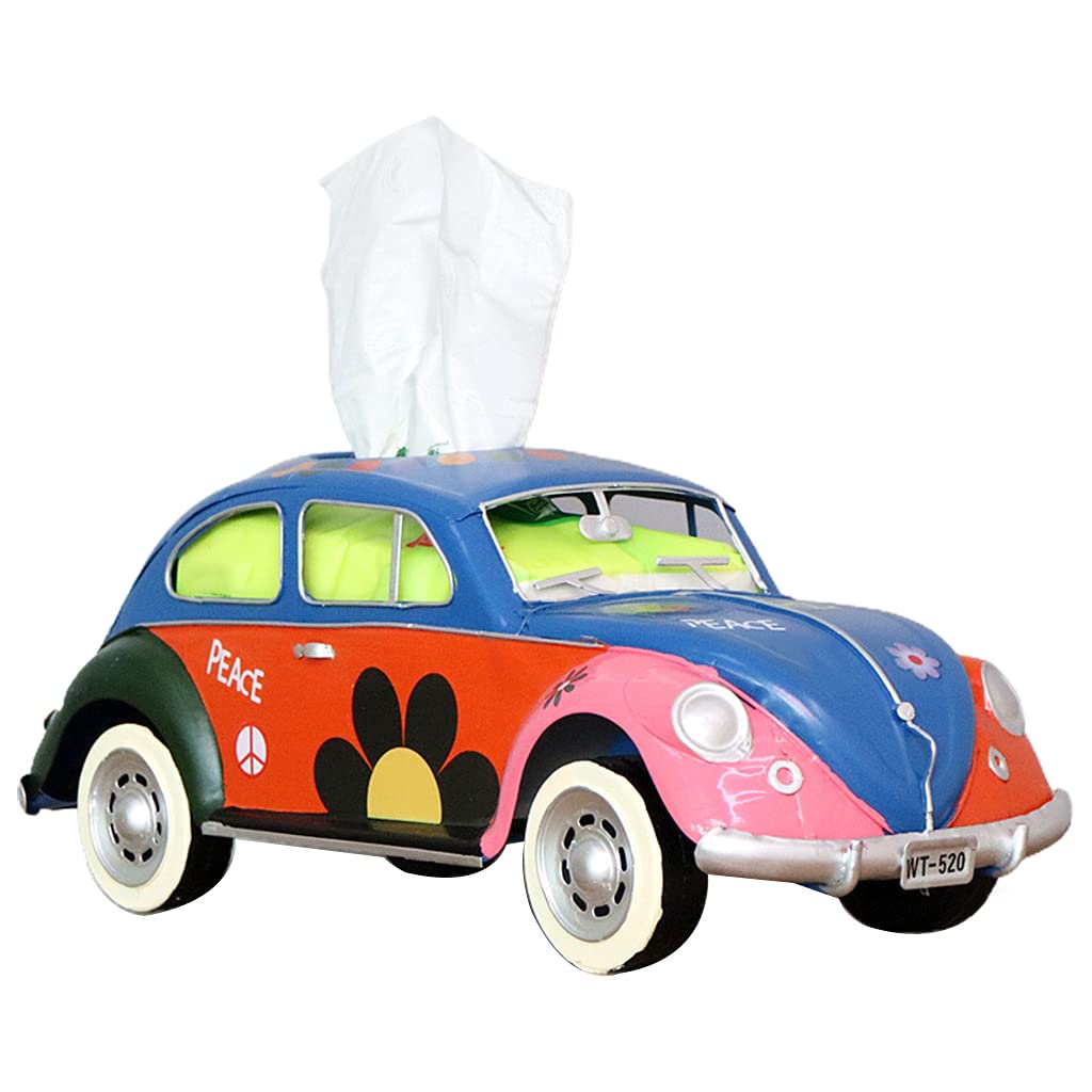 SCASTOE Retro Bus Car Tissue Box - Vintage Style Home & Office Desk Decor for Living Room, Bedroom, or Bathroom | Unique Pumping Tissue Holder for Home Supplies