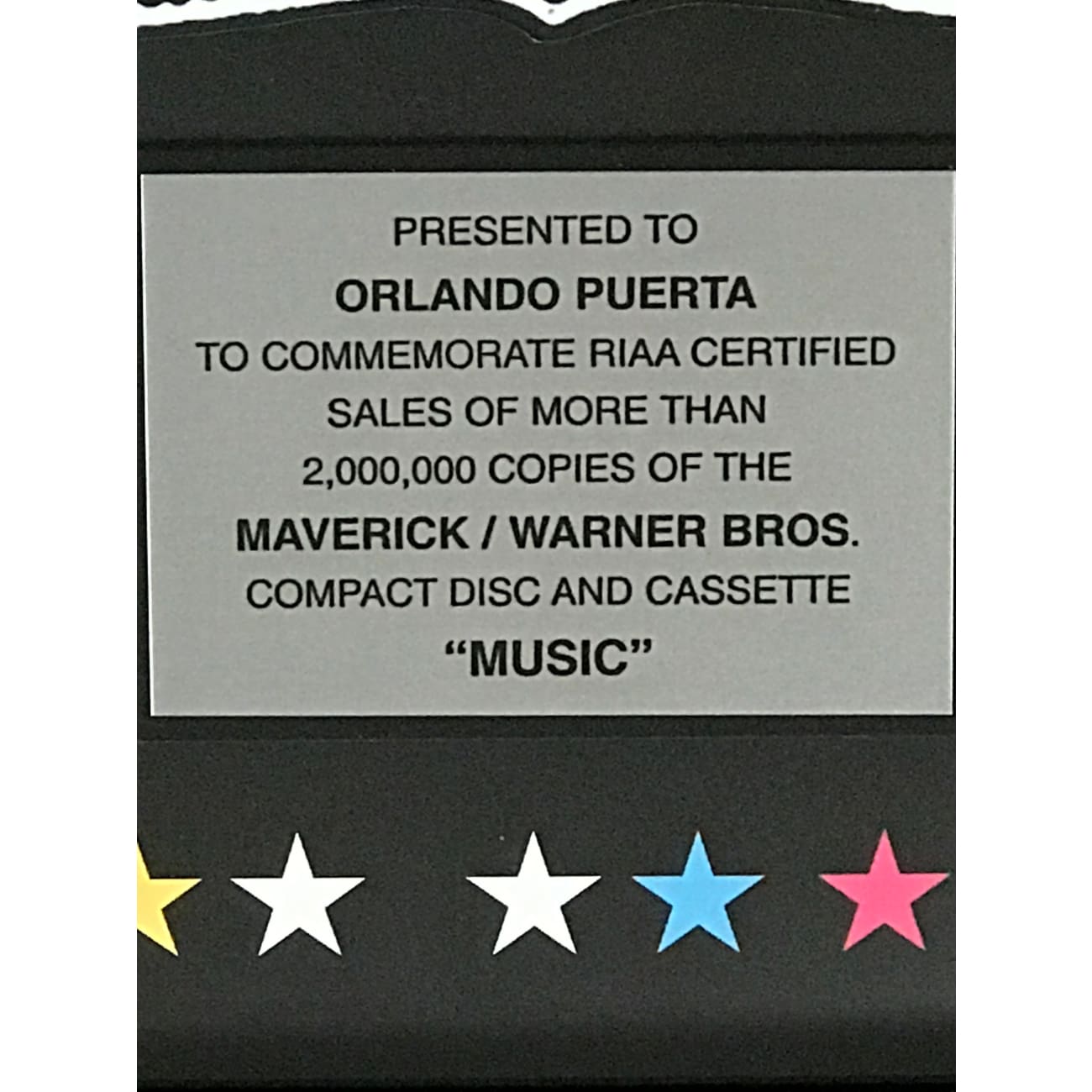 Madonna 2x Multi Platinum Album Award - RIAA Certified Music Award for Collectors & Fans - Perfect for Display in Music Rooms, Studios & Fan Collections