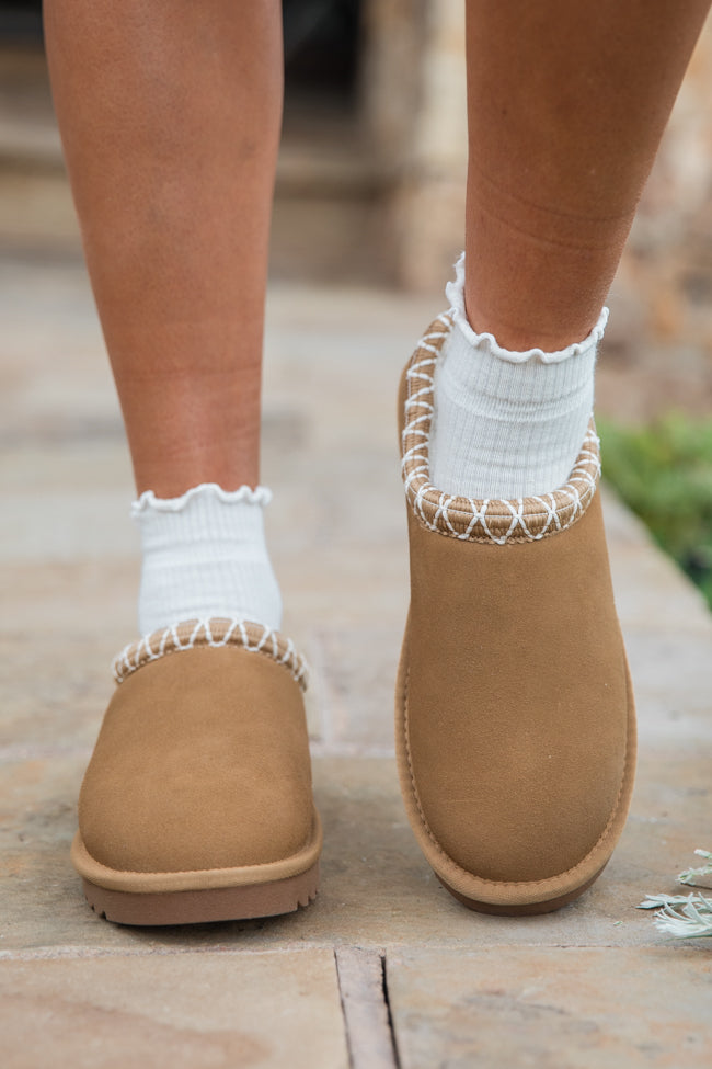 Sydney Chestnut Short Slip On Booties - Women's Ankle Boots with Side Zipper, Comfortable Low Heel, Fashion Casual Shoes for Fall & Winter | Perfect for Office, Dating, and Daily Wear