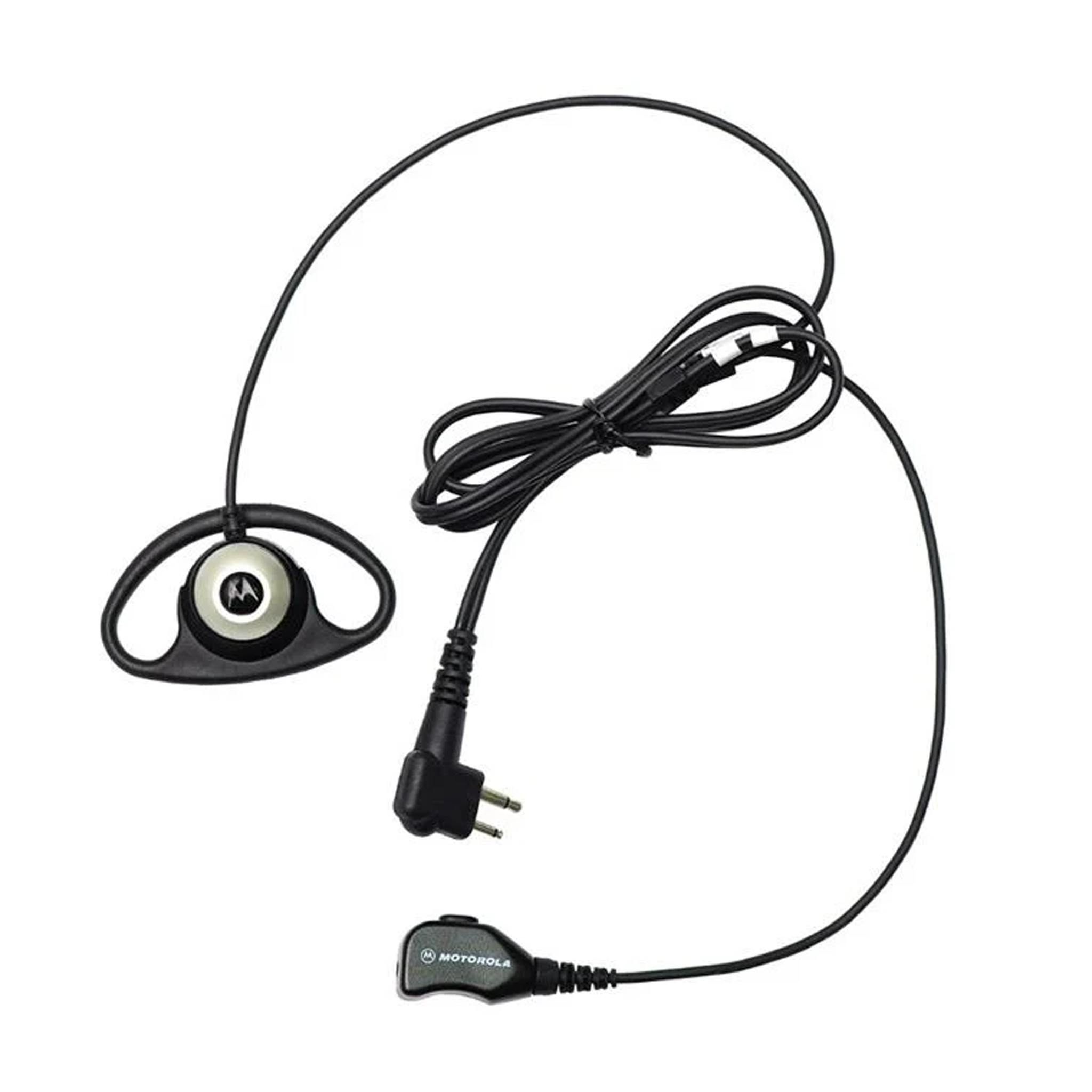 Motorola PMLN6535 D Ring Earpiece with Noise-Canceling Mic & Push-to-Talk - Secure Fit for Police, Security & Construction Communication Headsets