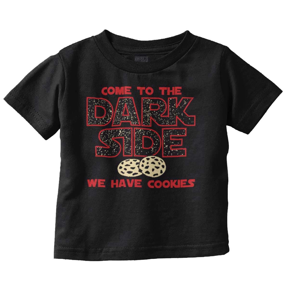 Brisco Brands Star Wars Dark Side Cookies Funny Toddler T-Shirt for Boys & Girls - Perfect for Halloween, Birthday & Cosplay Costumes