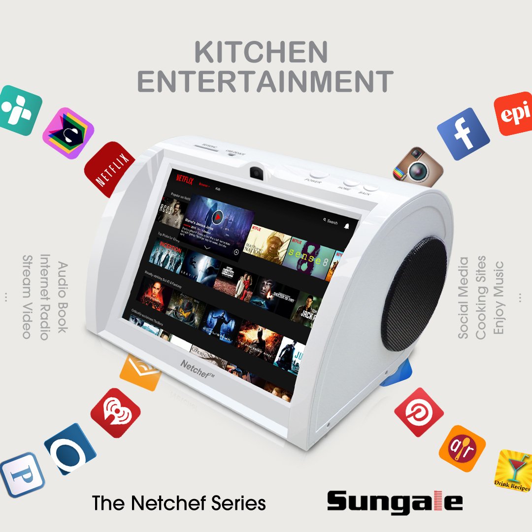Internet Radio with Hi-Fi Speakers | 8” HD Touchscreen | 15K+ Global Radio Stations | Stream Music, Movies & Audiobooks | Auto Wi-Fi | Social Media & Recipe Access – Perfect for Home Entertainment, Kitchen Use & Relaxation