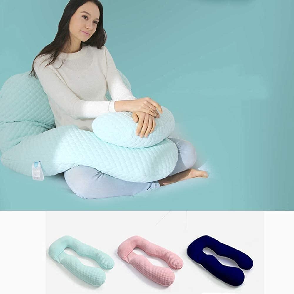 U-Shaped Pregnancy Pillow for Sleeping - Full Body Maternity Pillow with Memory Foam Support for Lumbar, Abdomen & Legs - Comfort for Pregnant Women & Postpartum Breastfeeding - Perfect for Side Sleepers & Back Pain Relief