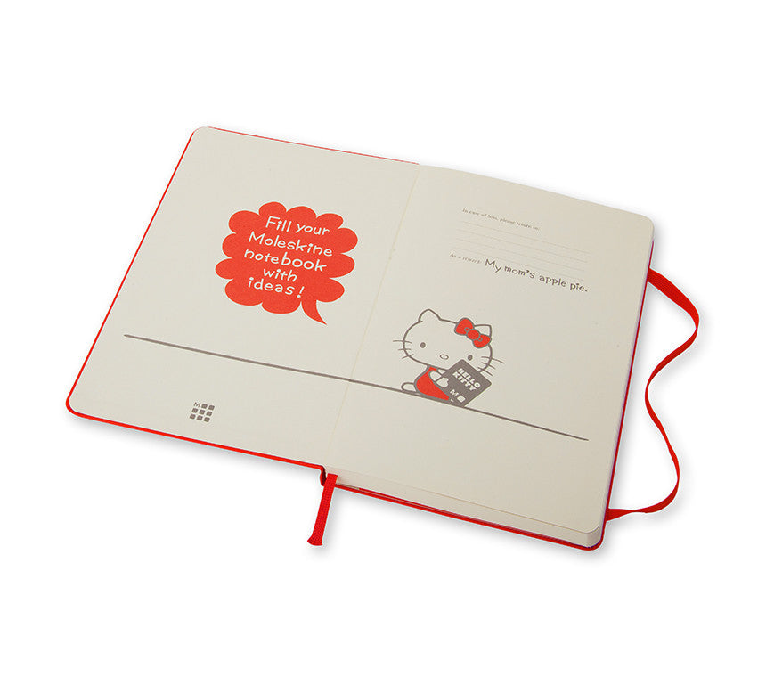 Moleskine Limited Edition Hello Kitty Notebook - 14cm Plain Pages for Journaling, Sketching & Note Taking - Cute Stationery Gift for Students & Professionals