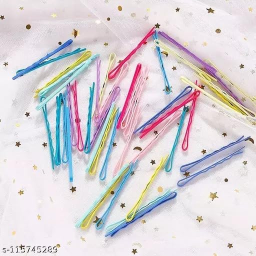50-Piece Bobby Pins Set - Non-Slip Metal Hair Clips for Women (Multicolor) | Secure Hair Styling for Work, Party & Everyday Use