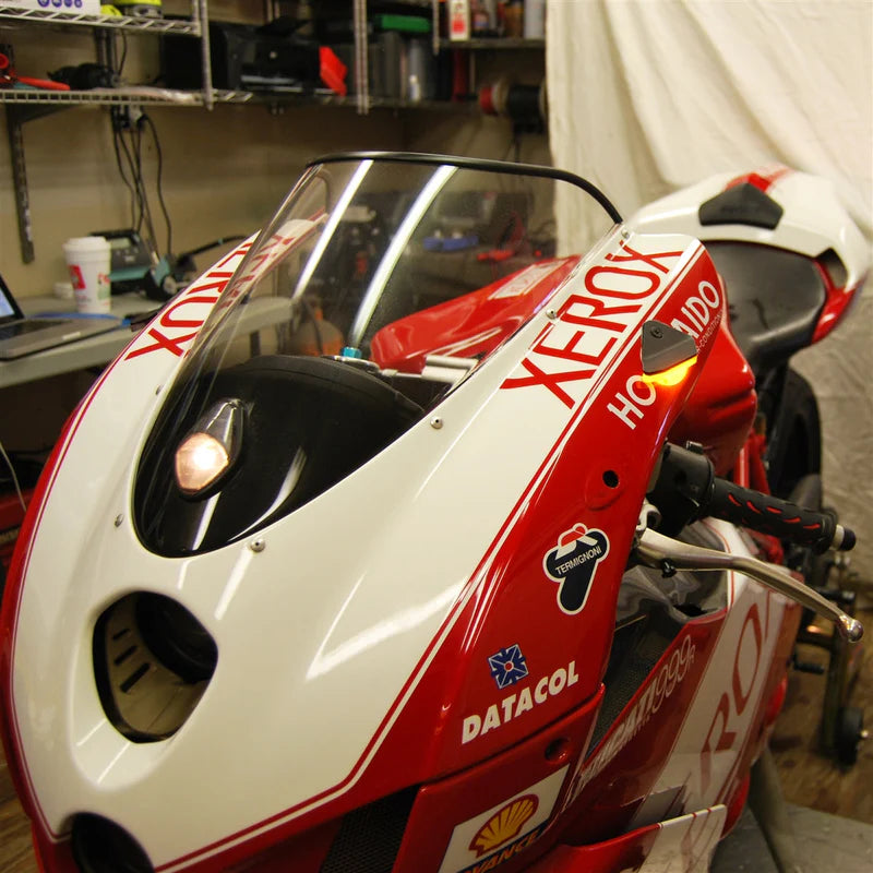 Ducati 749 Mirror Block Off Turn Signals Kit for 2003-2006 Models - Enhance Motorcycle Aesthetics & Safety for Street Riding & Track Days