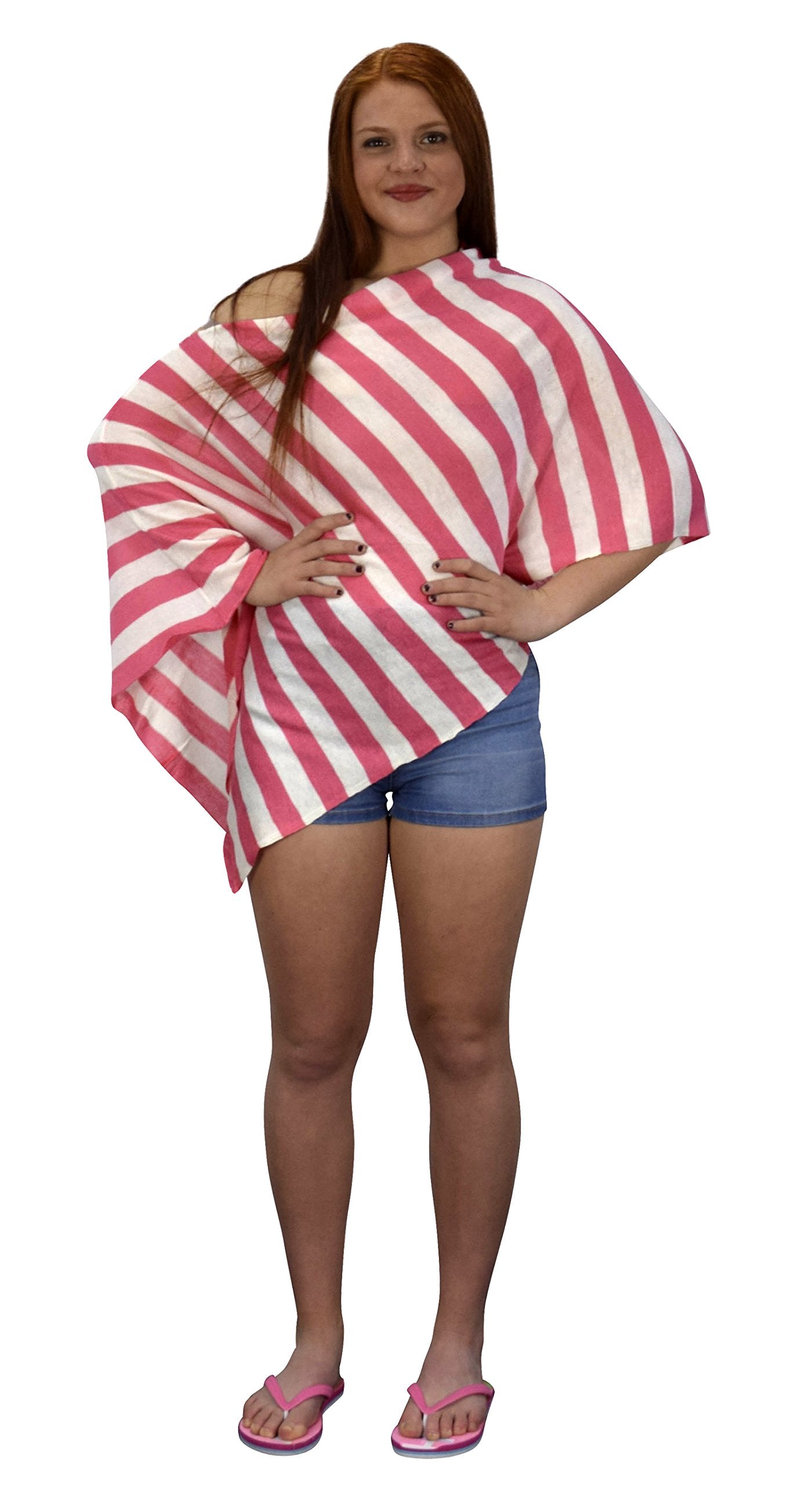 Women's Lightweight Summer Poncho Cardigan - Soft Beach Cover Up for Women, Breezy Loose Knit Shawl Wrap for Vacation, Poolside, Yoga & Outdoor Activities