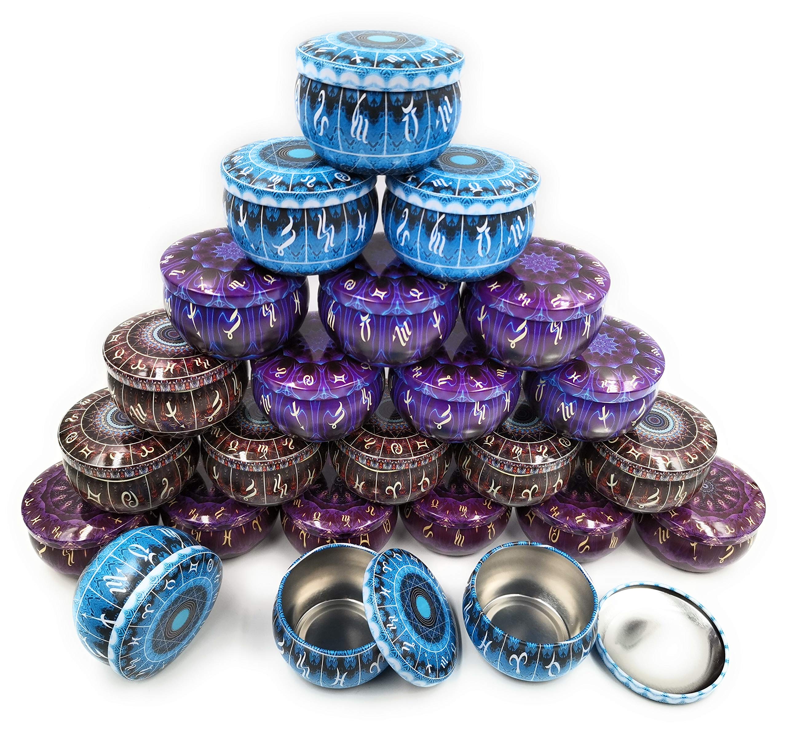 NRANSON 24-Piece DIY Candle Making Kit - Round Metal Tins with Lids for Homemade Candles, Wax Melts, Arts & Crafts, Storage - Perfect for Gifts, Home Decor, and DIY Projects (24 Count)