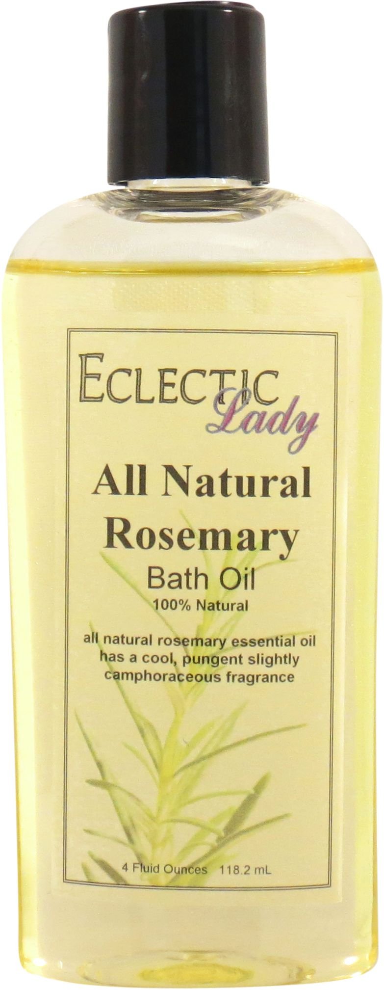 Eclectic Lady Rosemary Scented Bath Oil - Relaxing & Moisturizing Body Oil for Dry, Rough & Sensitive Skin - Daily Nourishing Shower Oil (4 oz) - Perfect for Spa Nights, Self-Care Routines & Stress Relief