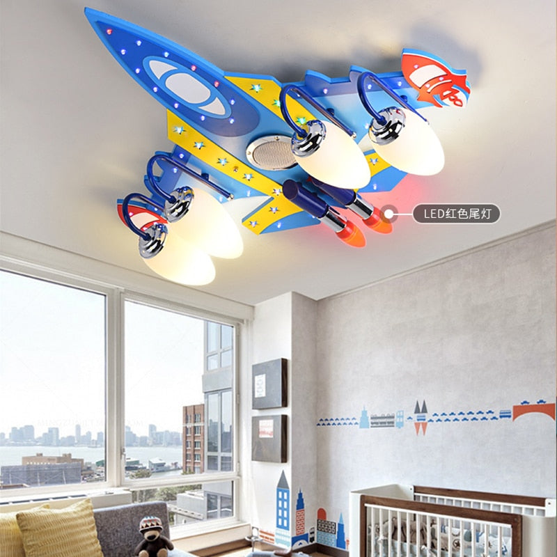 Stylish Airplane Chandelier Lighting Fixture - Modern Ceiling Light for Kids Room & Nursery Decor - Perfect for Aviation Themed Bedrooms & Playrooms