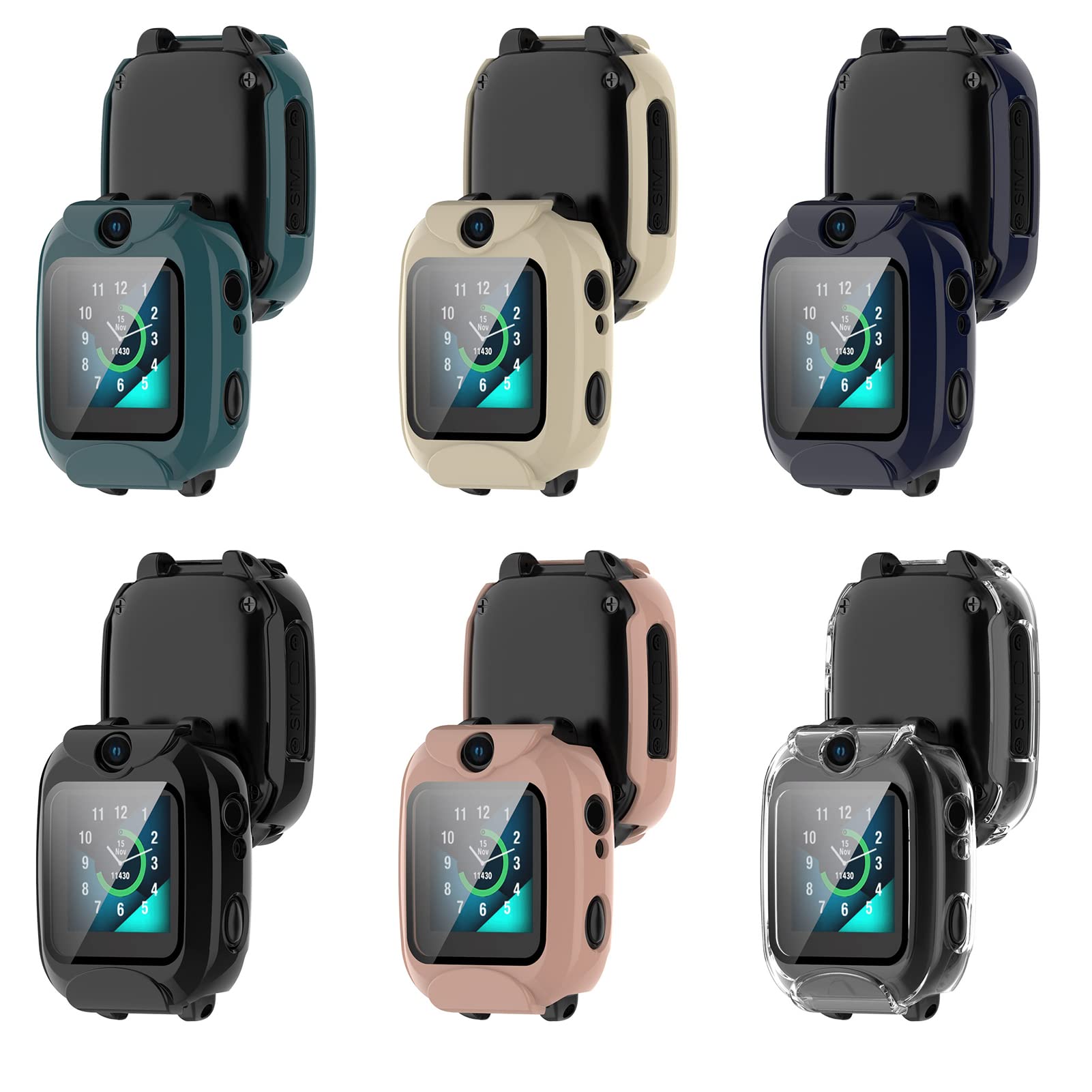 MOTONG PC Full Coverage Protective Case & Tempered Glass Screen Protector for Xplora XGO 2 Smartwatch - Durable Scratch-Resistant Cover (Black) - Perfect for Kids Outdoor Activities, Sports & Daily Wear