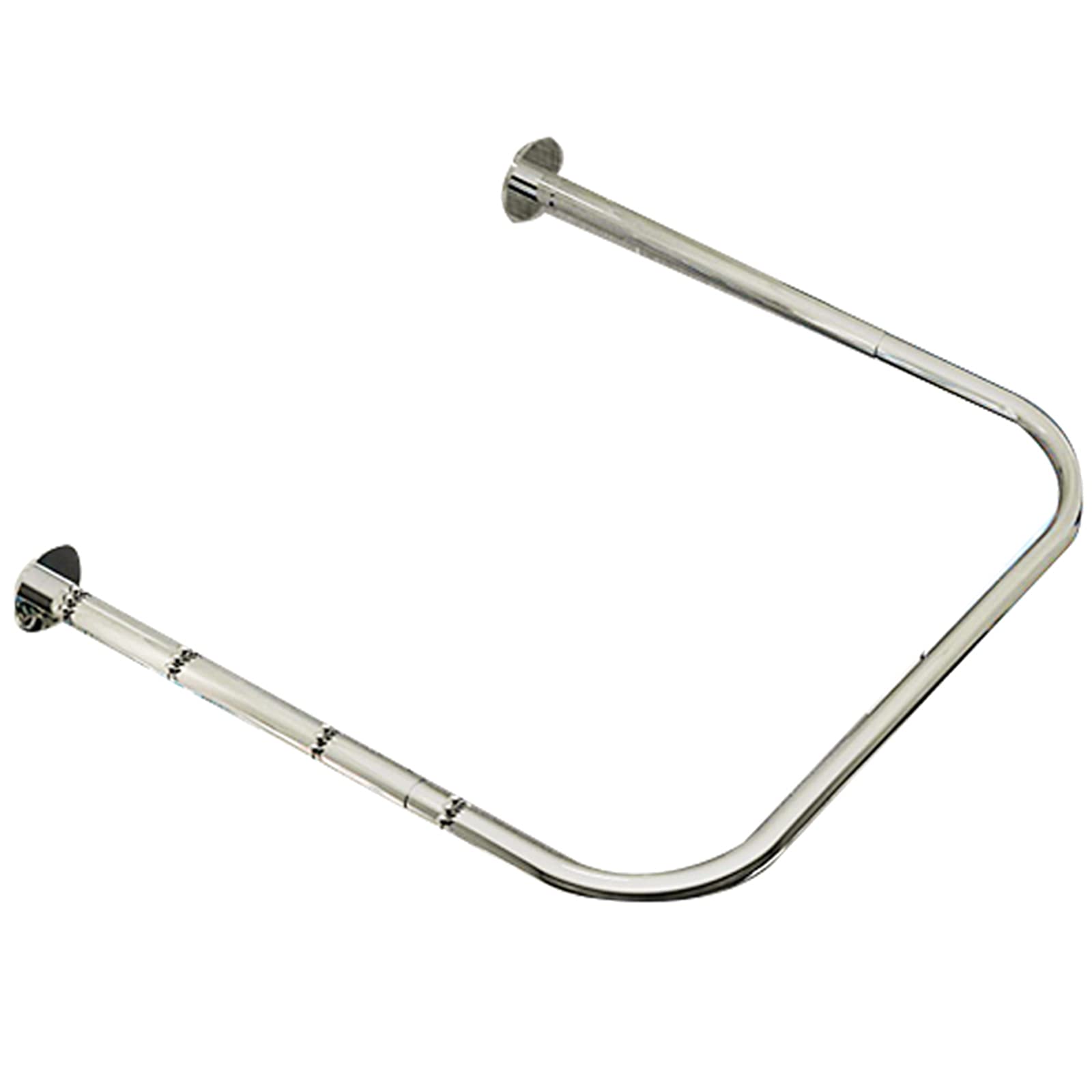 DFANCE U-Shaped Stainless Steel Corner Shower Curtain Rod - No Drill Wall Mounted, Adjustable & Extendable (80-110cm x 100cm x 80-110cm) - Perfect for Small Bathrooms, Corner Showers & Space-Saving Solutions