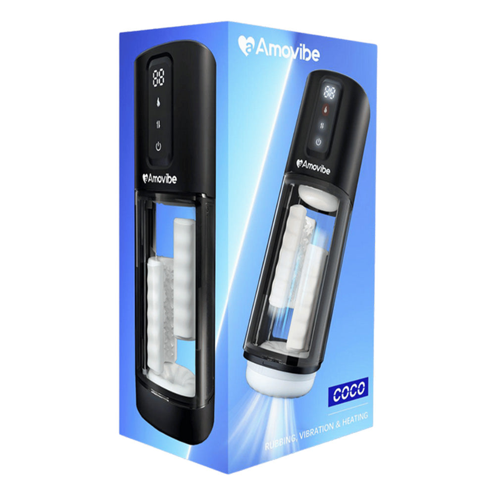 Amovibe Coco Automatic Male Masturbator with Rubbing, Vibration & Heating - Hands-Free Adult Toy for Solo Pleasure & Stress Relief