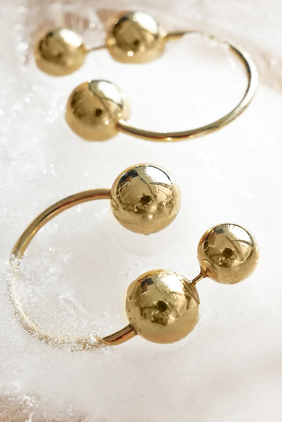 Double Sided Open Hoop Earrings for Women - Tarnish Free Hypoallergenic Jewelry - Lightweight Dainty Gold & Silver Hoops - Perfect for Everyday Wear, Office & Date Night